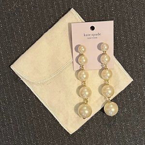 Kate Spade "Girls in Pearls" long dangle earrings